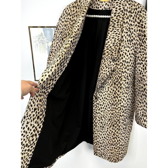 Diane von Furstenburg Britta Leopard Print Overcoat SZ 12 - Picture 9 of 12